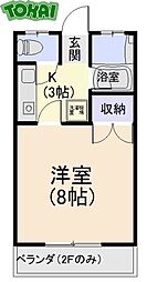 ワンルームマンション大津 1Kの間取図画像