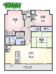 サンマンションアトレ松阪駅前 3LDKの間取図画像