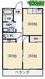 マンションあこう 2DKの間取図画像