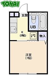コーポしもむら 1Kの間取図画像