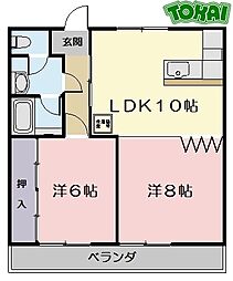 プレミール 2LDKの間取図画像