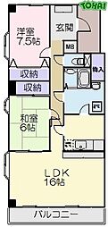 ハイタウンソレイユ 2LDKの間取図画像