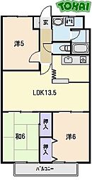 CENTURY HIGHLAND 13階3LDKの間取り