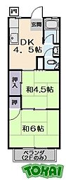 ヱビスマンション 2DKの間取図画像