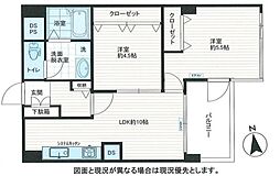 新宿第2アルプスマンション 2LDKの間取図画像