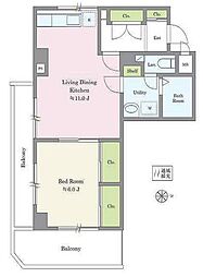 平河町ドリームマンション 1LDKの間取図画像