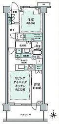 パークシティー高田馬場 2LDKの間取図画像