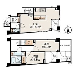 オープンレジデンス赤坂テラス 2LDKの間取図画像
