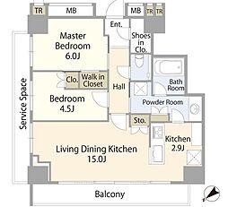 MIDTOWERGRAND 2LDKの間取図画像