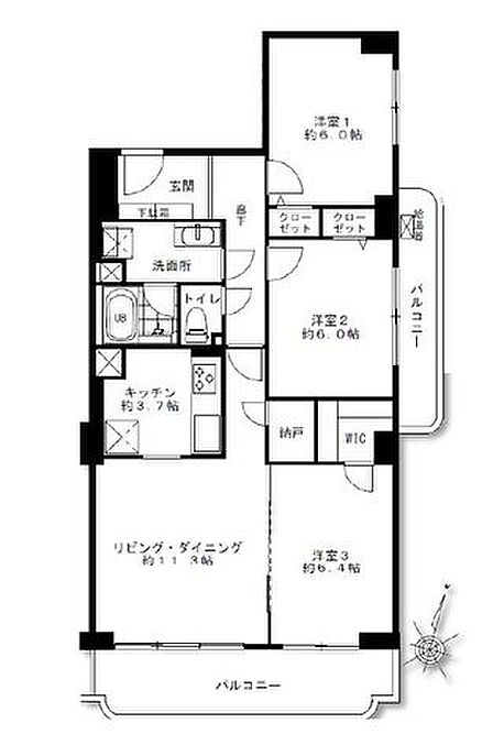 南東向き×角部屋につき陽当たり・通風良好◎収納豊富な3LDK。新規リフォーム済の綺麗な室内です。