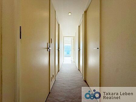 玄関からの廊下スペース。ここからリビング、洋室、バスルーム、トイレに直行できます。