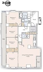 ライオンズステーションプラザ大島 4LDKの間取図画像