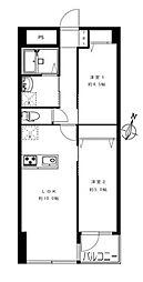 清桜ハイツ 2LDKの間取図画像