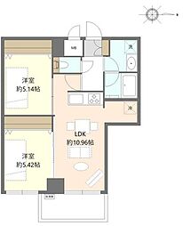 ライオンズマンション大森本町 2LDKの間取図画像