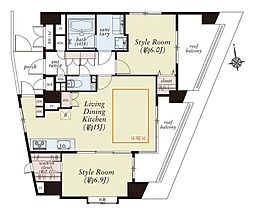 恵比寿ブルーメ 2LDKの間取図画像