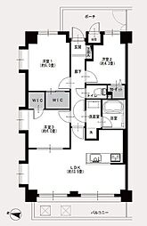 ライオンズガーデン上北沢 3LDKの間取図画像