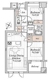 ファミール日本橋グランスイートプラザ 2LDKの間取図画像