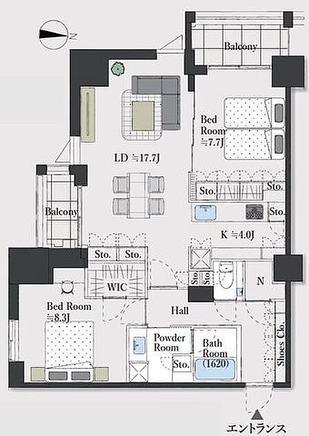 南西角部屋につき陽当たり・通風良好◎収納豊富で生活スペースをすっきり保てます。