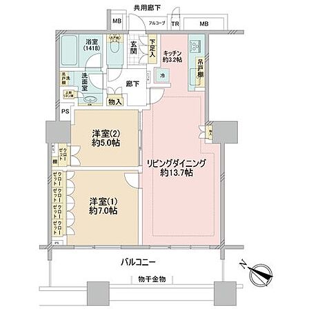 13階部分×南西向きにつき陽当たり・眺望・通風良好◎収納豊富で生活スペースをすっきり保てます。