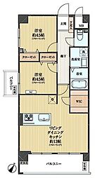 日商岩井東品川マンション 2LDKの間取図画像