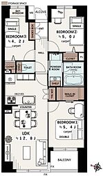 笹塚パーク・ホームズ 3LDKの間取図画像