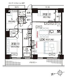 WComfortTowersWEST 2SLDKの間取図画像
