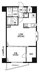 朝日シティパリオ大岡山 1LDKの間取図画像