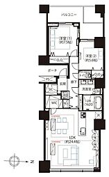 ワールドシティタワーズアクアタワーA1棟 2LDKの間取図画像