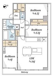 レジェンド西早稲田フォレストタワー 3LDKの間取図画像