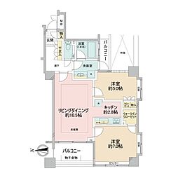 サンクタス東京スクエア 2LDKの間取図画像