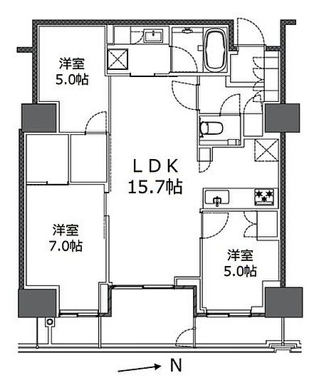 3LDK 間取り