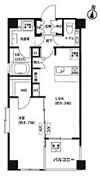 デュオ・スカーラ西麻布タワーイースト 1LDKの間取図画像