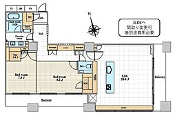 グランスイート虎ノ門 2LDKの間取図画像