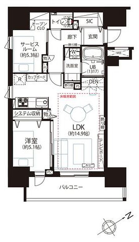 1SLDK 間取り
