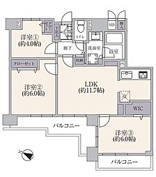 藤和シティホームズ世田谷下馬 3LDKの間取図画像