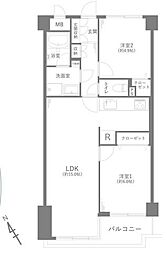 グリーンキャピタル上池台 2LDKの間取図画像