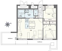 シャンボール恵比寿 2LDKの間取図画像