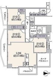 ライオンズシティ東陽町親水公園 3LDKの間取図画像