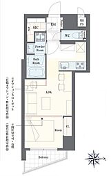 日神パレステージ西麻布 ワンルームの間取図画像