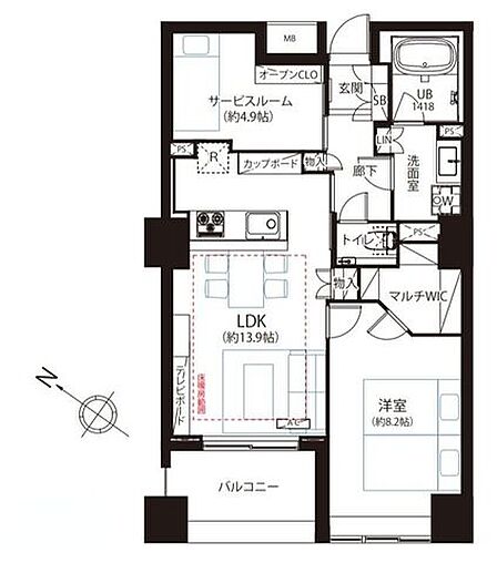 11階南西向きにつき、陽当たり・通風良好です。収納スペースが多く、お部屋がスッキリ片付きます。