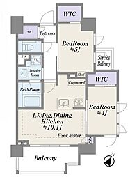 クリオラベルヴィ市ヶ谷 2LDKの間取図画像