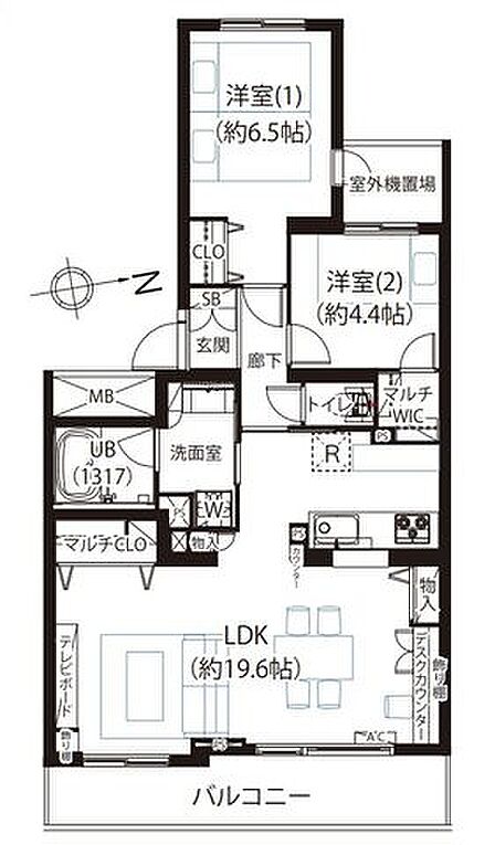 会話をしながらお料理が楽しめる人気の対面式キッチン。各所に収納を設けており荷物が多い方も安心です。