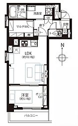 オリエンタル南麻布 1LDKの間取図画像