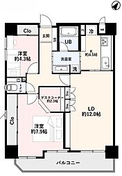 スカール築地 2LDKの間取図画像