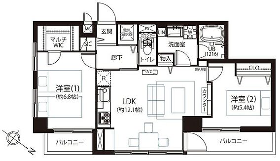 角部屋で明るく...