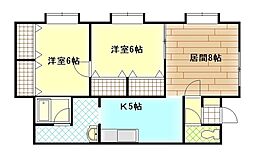 Eterual 2LDKの間取図画像