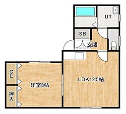ローズガーデン錦町 1LDKの間取図画像