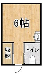 帯広市優良賃貸住宅はなえみ ワンルームの間取図画像