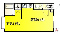 リオグランデ 1DKの間取図画像
