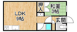 サングリーンハイツ 1DKの間取図画像